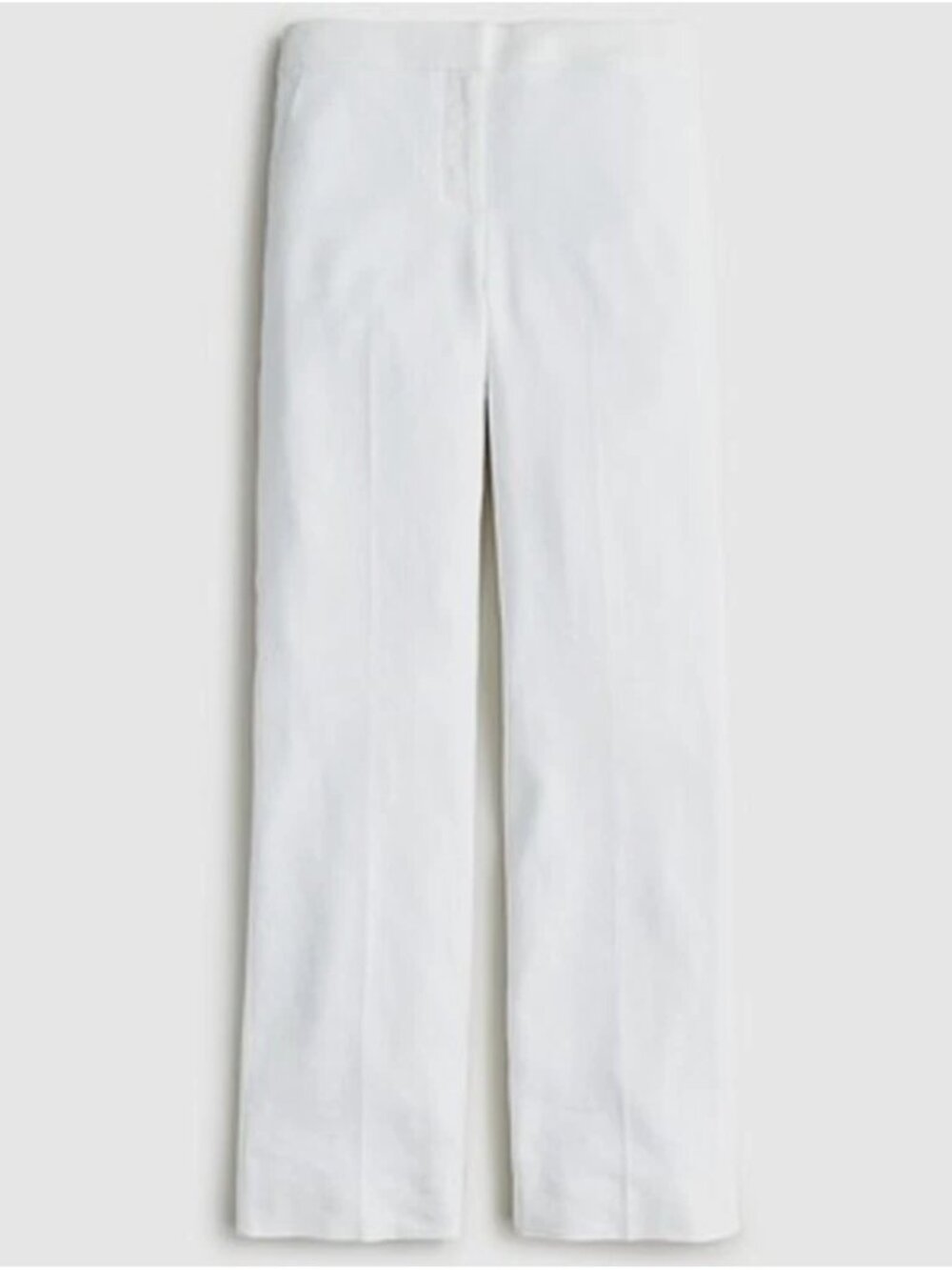 J.Crew Willa Flare Pant in White Linen Blend